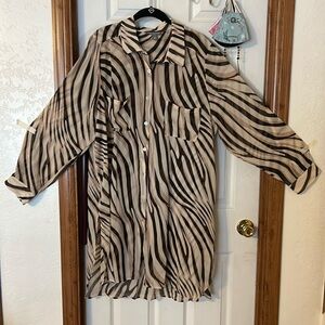 Jessica London size 24 mega tunic natural safari print